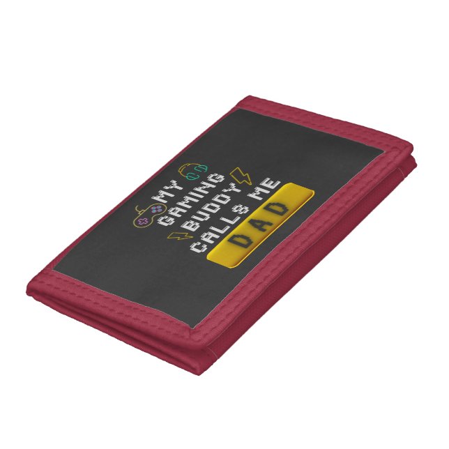 My Gaming Buddy Calls Me Dad Funny Gamer Saying Trifold Wallet (Bottom)