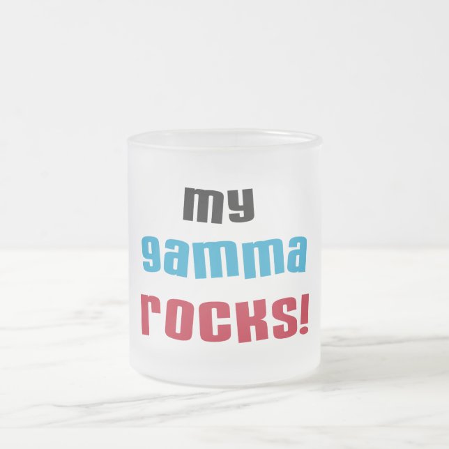 My Gamma Rocks T-shirts and Gifts Frosted Glass Coffee Mug (Center)