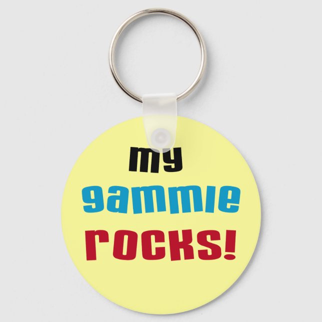 My Gammie Rocks T shirts and Gifts Keychain (Front)