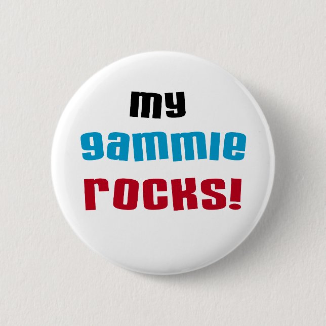 My Gammie Rocks T shirts and Gifts Pinback Button (Front)