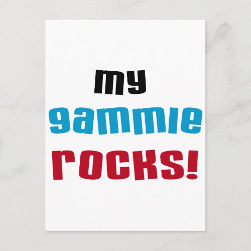 My Gammie Rocks T shirts and Gifts Postcard