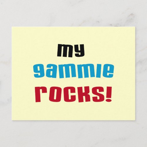 My Gammie Rocks T shirts and Gifts Postcard