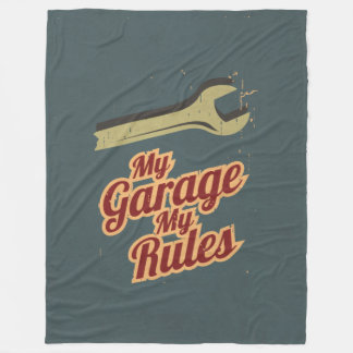 My Garage My Rules Fleece Blanket