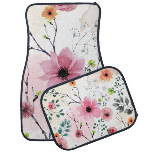 My Garden Flowers (watercolor technique) Car Floor Mat