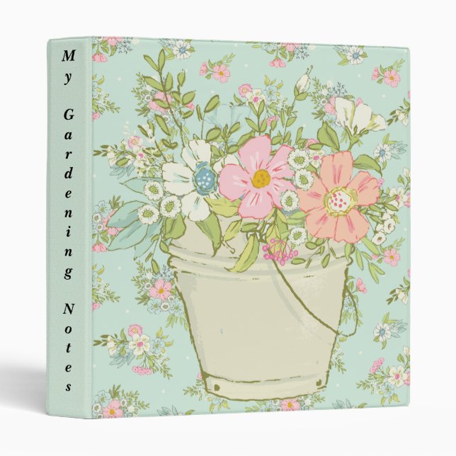 My Garden Notes Spiral Notebook 3 Ring Binder (Front/Spine)