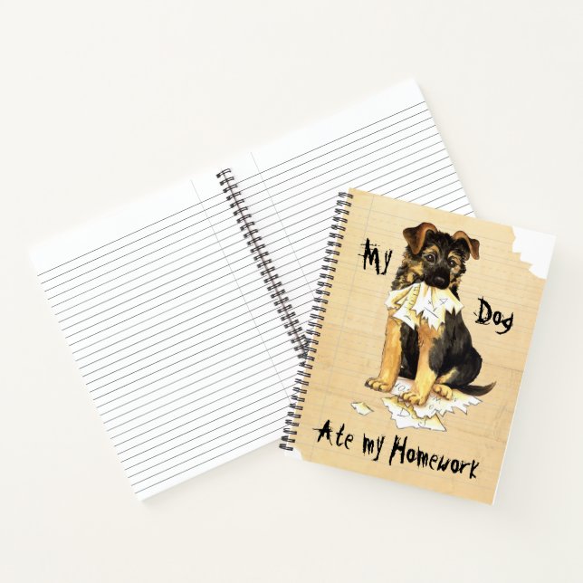 My German Shepherd Ate My Homework Notebook (Inside)