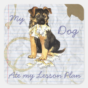 My German Shepherd Ate My Lesson Plan Square Sticker