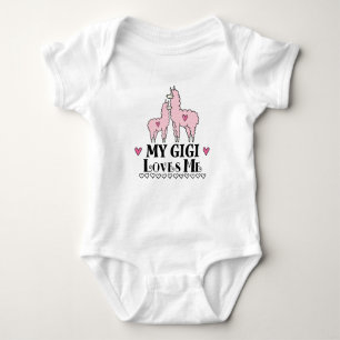 My Gigi Loves Me Granddaughter Llama Baby Bodysuit