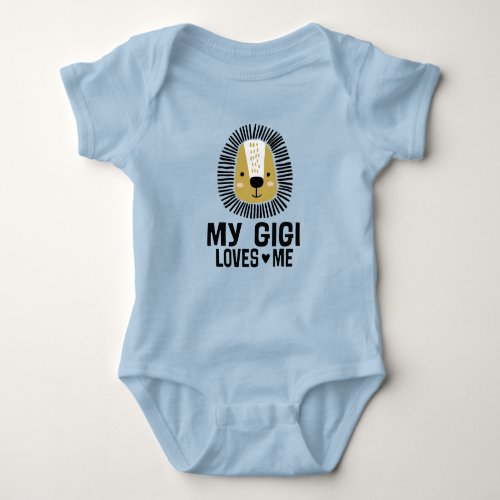 My Gigi Loves Me Grandson Lion Baby Bodysuit