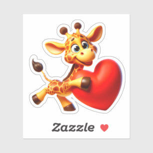 My giraffe valentine sticker