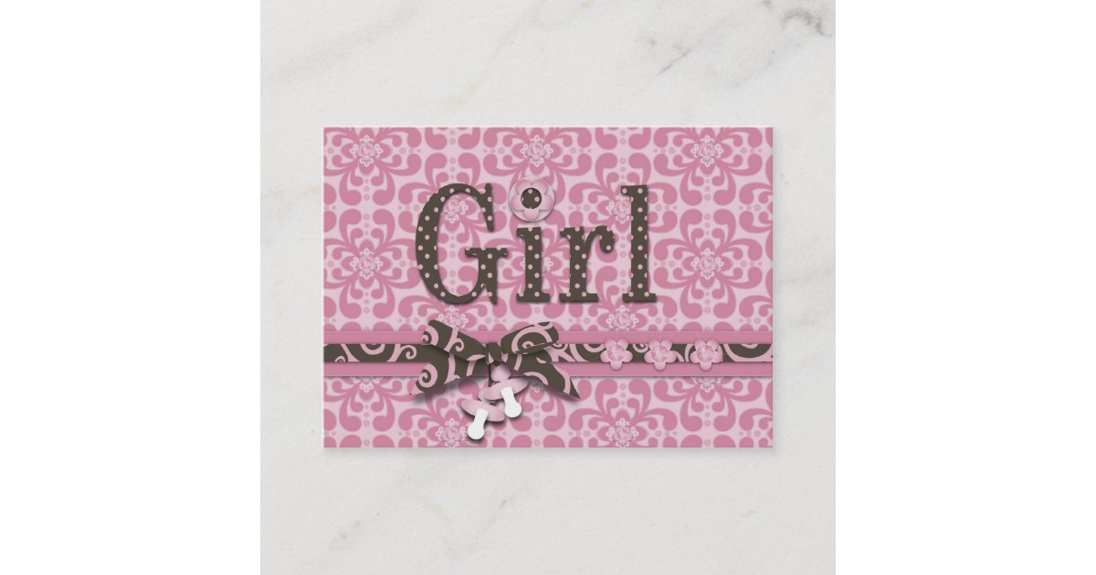 My Girl Baby Shower Reminder Card Zazzle