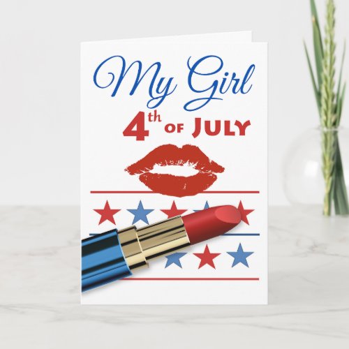 My Girl Girlfriend Fourth of July Lipstick Card