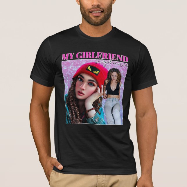 My Girlfriend 90s Bootleg Name Photo Valentine T-Shirt (Front)