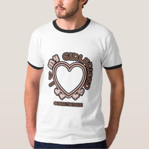 My Girlfriend Heart Outline Design T-Shirt
