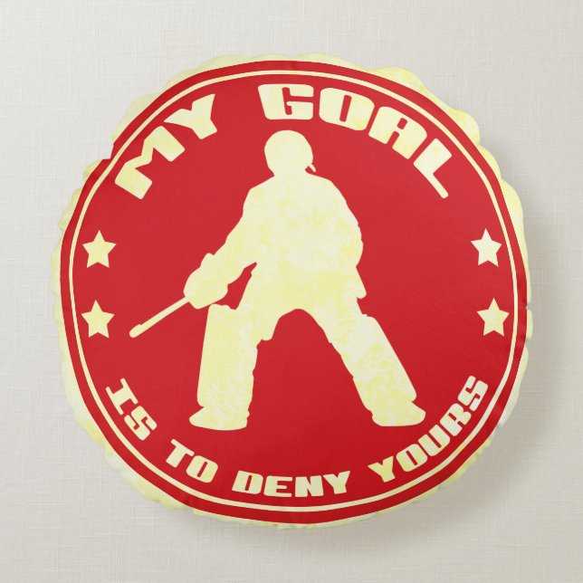 My Goal, Field Hockey Goalie Round Pillow, red Pillow (Front)