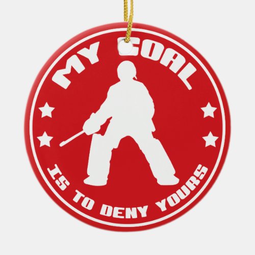 My Goal Field Hockey red Ornament