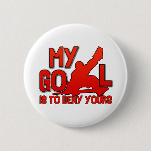 My Goal, Hockey Goalie Pinback Button