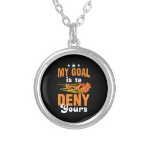 My Goal Is To Deny Yours Lacrosse Silver Plated Necklace