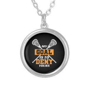 My Goal Is To Deny Yours Lacrosse Silver Plated Necklace