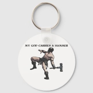 My God carries a hammer Keychain