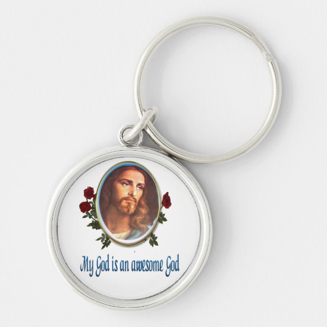 My God is a awesome God Bible verse Keychain (Front)