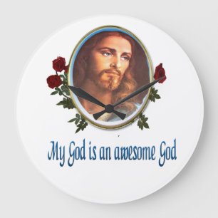My God is a awesome God Bible verse Large Clock