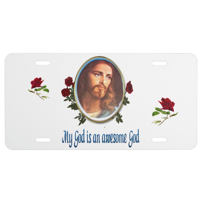My God is a awesome God Bible verse License Plate (Front)