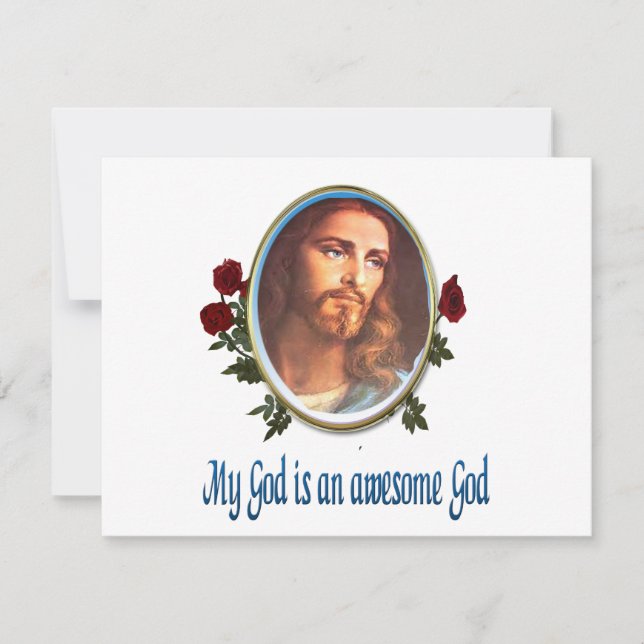 My God is a awesome God Bible verse Note Card (Front)