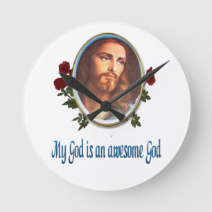 My God is a awesome God Bible verse Round Clock