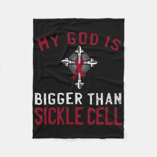 My God Is Bigger Than Sickle Cell Awareness Ribbon Fleece Blanket