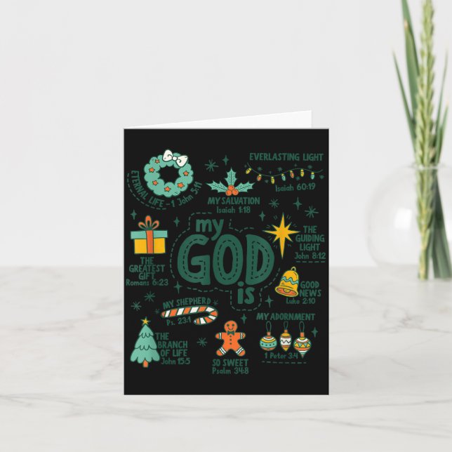 My God Is Christmas Jesus Is The Reason Faith Chri Card (Front)