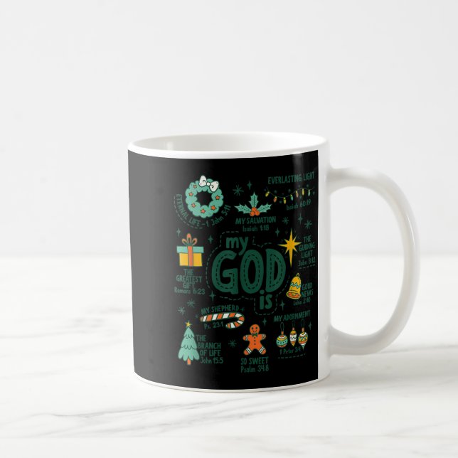My God Is Christmas Jesus Is The Reason Faith Chri Coffee Mug (Right)