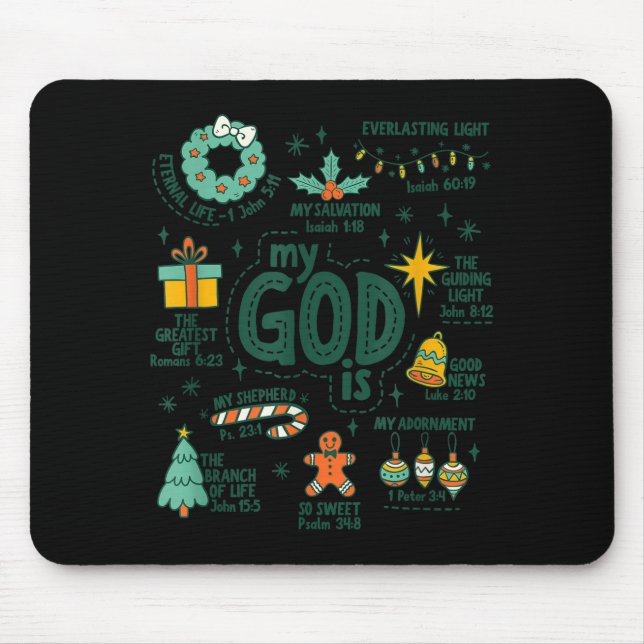 My God Is Christmas Jesus Is The Reason Faith Chri Mouse Pad (Front)