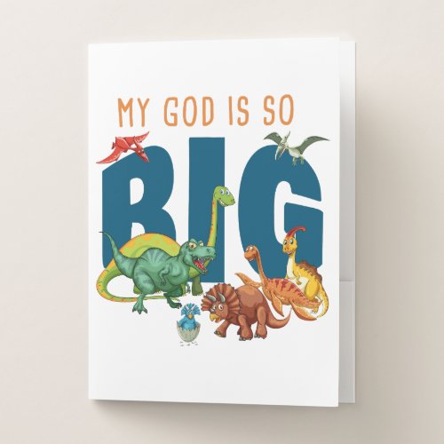 My GOD is So Big  Christian Faith Dinosaur Pocket Folder