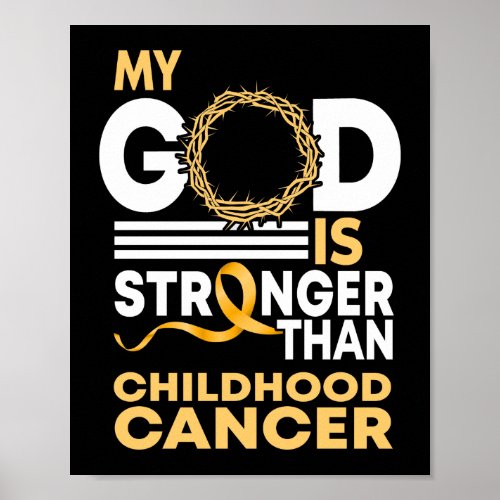 My God Is Stronger Than ADHD Awareness Ribbon Poster