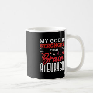 My God Is Stronger Than Brain Aneurysm Awareness G Coffee Mug
