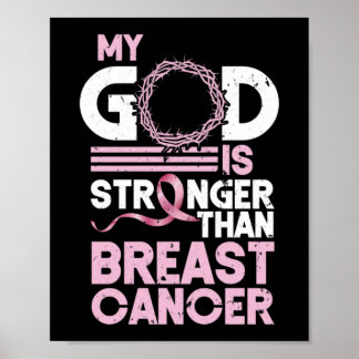 My God Is Stronger Than Breast Cancer Awareness Poster