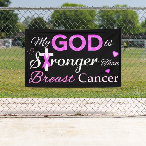 My GOD is Stronger Than Breast Cancer Banner
