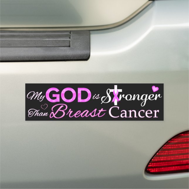 My GOD is Stronger Than Breast Cancer Car Magnet (In Situ)