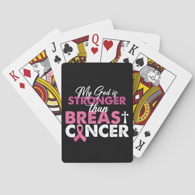 My God Is Stronger Than Breast Cancer Christian  Poker Cards (Back)
