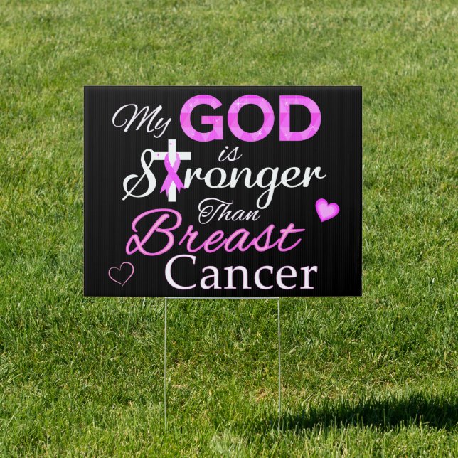 My GOD is Stronger Than Breast Cancer Sign (Insitu)