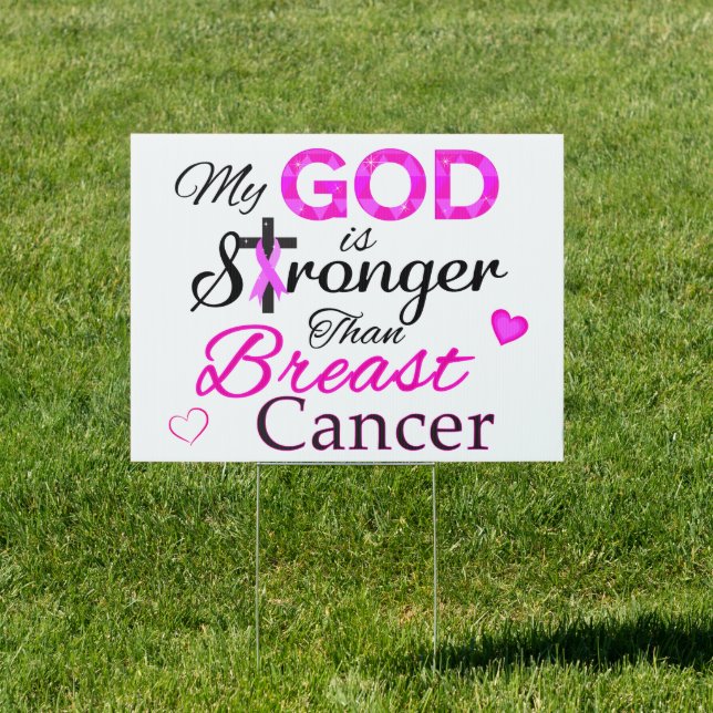 My GOD is Stronger Than Breast Cancer Sign (Insitu)