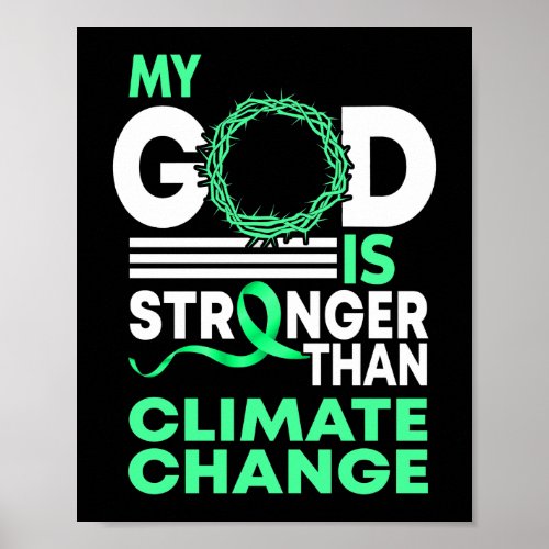 My God Is Stronger Than Climate Change Awareness Poster