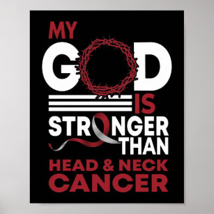 My God Is Stronger Than Head Neck Cancer Awareness Poster
