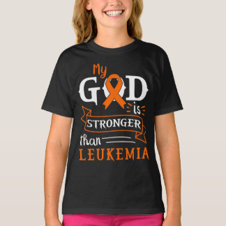 My God Is Stronger Than Leukemia Awareness Heart T-Shirt