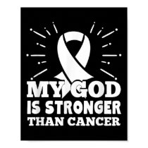My God Is Stronger Than Lung Cancer Faith Poster
