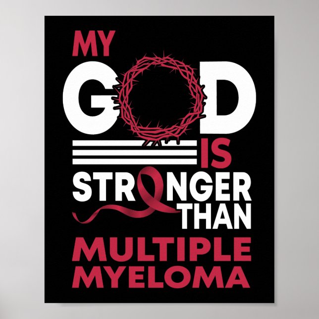 My God Is Stronger Than Multiple Myeloma Awareness Poster (Front)