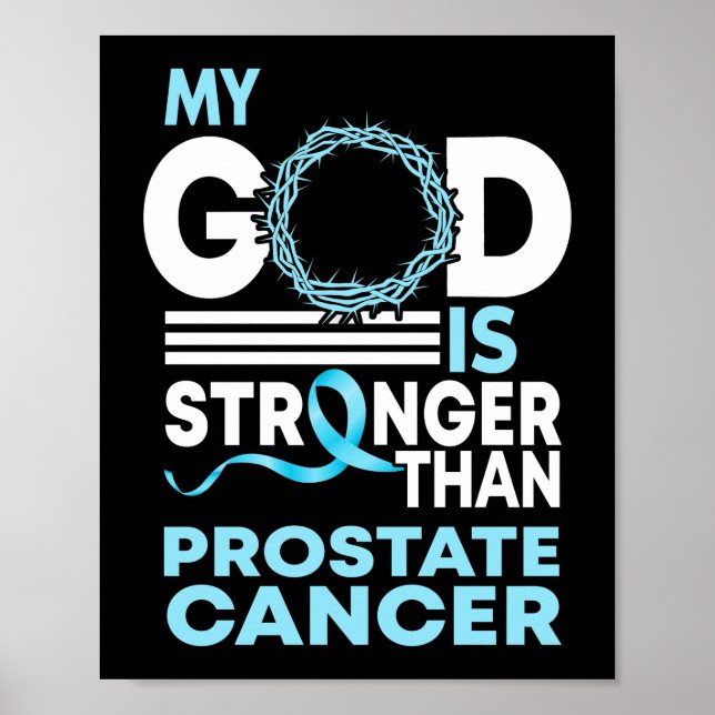 My God Is Stronger Than Prostate Cancer Awareness Poster (Front)