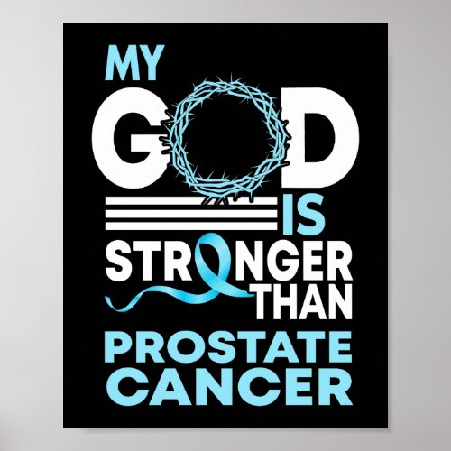 My God Is Stronger Than Prostate Cancer Awareness Poster