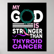 My God Is Stronger Than Thyroid Cancer Awareness Poster